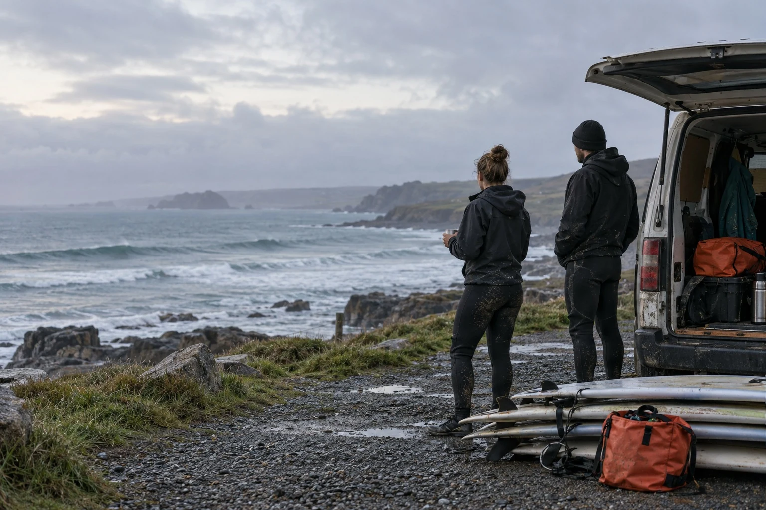 The quiet preparation before a day on the coast